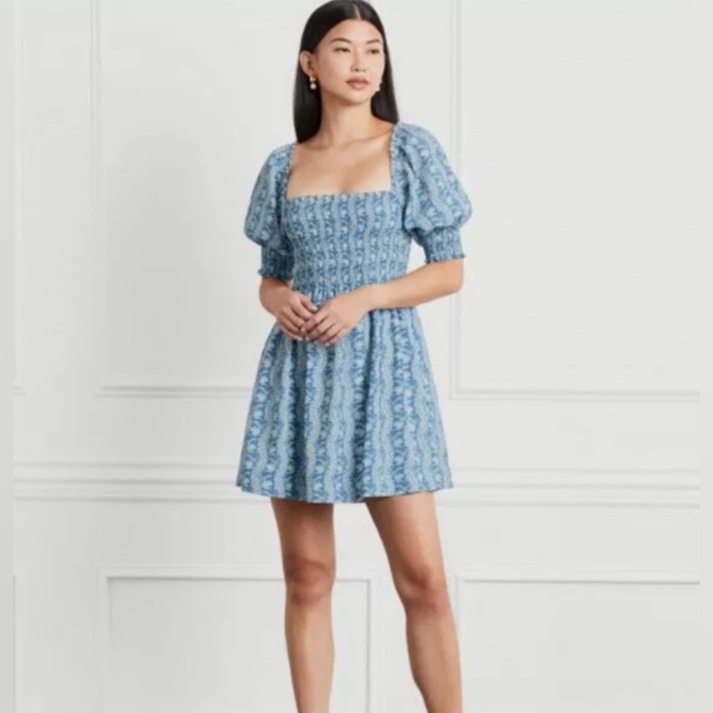 Hill House Athena Nap Dress Trailing Vine Blue NEW WITHOUT TAGS